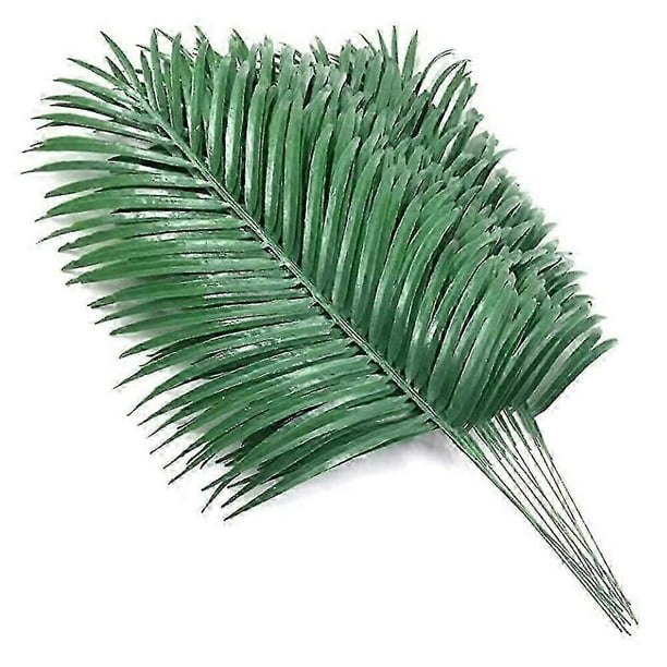 12pcs Artificial Palm Leaves Plants Faux Palm Fronds Tropical Large Palm Leaves Greenery Plant For