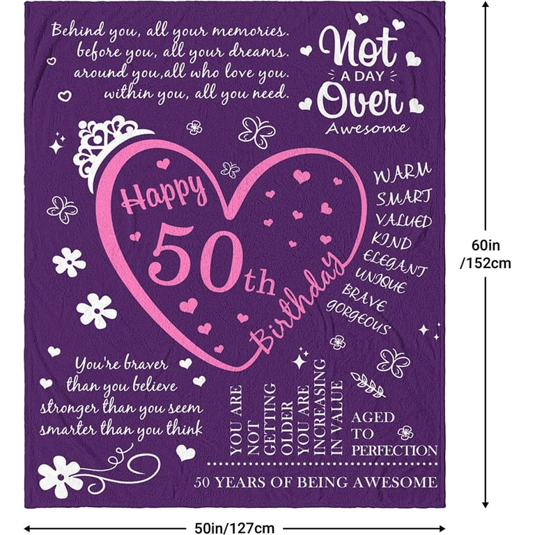 WERTY Birthday Gifts for Women Happy Birthday Blanket 60x 50