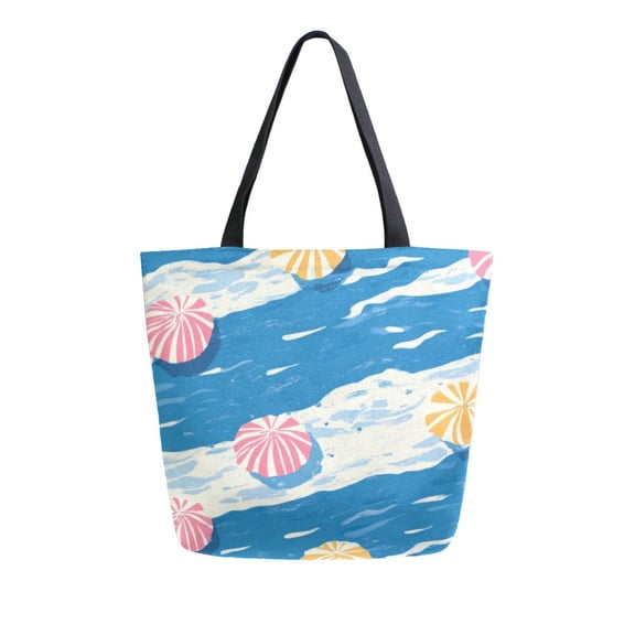 Large Canvas Bag 13.5x5.1x15 Inch Canvas Bag Shopping Canvas Bag Suitable For Outing Shopping Travel Out Of Large Capacity Storage Cute Beach Umbrella
