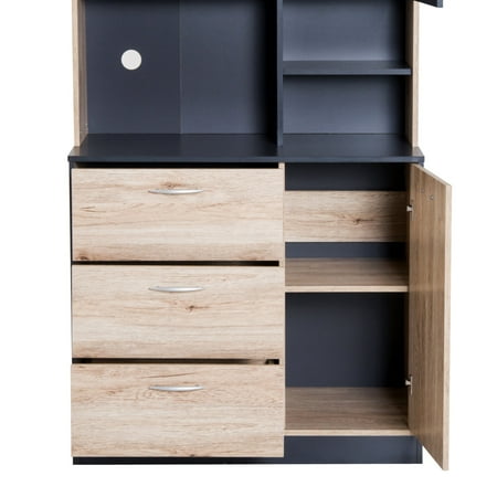 67 Wood Free Standing Kitchen Pantry Organizer Storage Cabinet