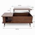 thumbnail image 2 of Wood Lift Top Coffee Table, Multifunctional Rising Tabletop Center Table with Hidden Compartment & Large Open Storage Shelf, Stable Living Room Office Dining Accent Table, 2 of 7
