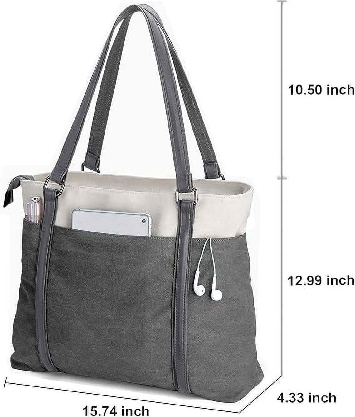 RKXQT Women's Work Bag with Laptop Compartment Zipper Pockets Teacher Totes Purse Color: Darkgrey
