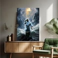 thumbnail image 4 of AVOI Jesus in the Waves Girl Amazing Art Aesthetic Christ Poster Christian Wall Art I Will Save You Painting Canvas Home Decor Living Room Aesthetic Unframe: 12x16in, 4 of 5