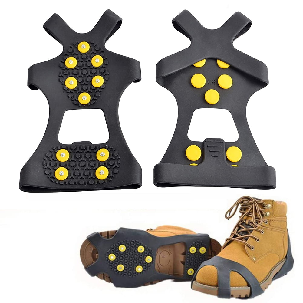 Anti-Slip Ice Snow Shoe Spike Grips Cleats Covers Crampons 10-Stud Outdoor Sport 