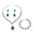 thumbnail image 5 of Tnobhg 3Pcs/Set Women Jewelry Set Waterdrop Shape Rhinestones Inlaid Necklace Dangle Earrings Adjustable Bracelet Set Birthday Gift, 5 of 8