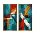 thumbnail image 2 of Designart "Ineffable Love Teal Abstract I" Abstract Painting Framed Wall Art Set Of 2 - Modern Red Framed Wall Art Set Of 2, 2 of 6