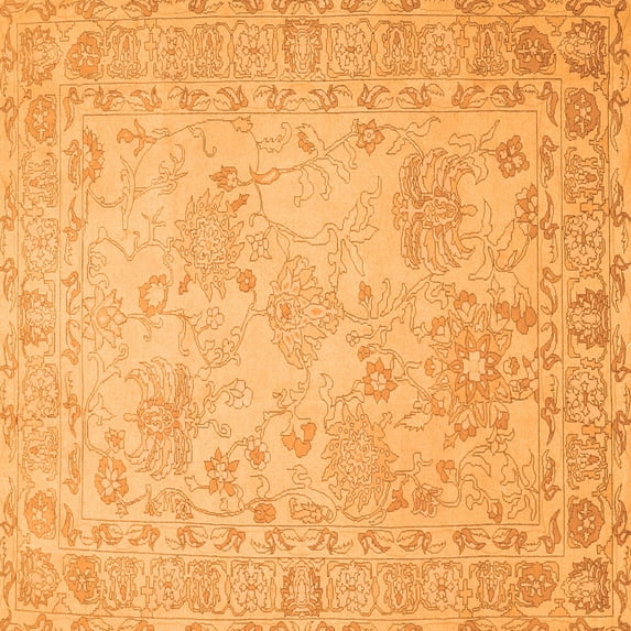 Ahgly Company Indoor Square Persian Orange Traditional Area Rugs, 5' Square