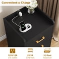 thumbnail image 6 of Homfa 2 Pcs Nightstand for Bedroom, Storage Cabinet with Charging Station and 3 Drawers, Modern Sofa Table for Living Room, Black, 6 of 7