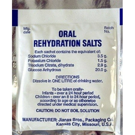 Oral Rehydration Salts, Directions for use: Dissolve in 1 liter of drinking water. By jianas brothers