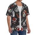 thumbnail image 4 of KLL Japanese Sushi Hashi Print Men's Shirt Short Sleeve Button Down Summer Cuba Beach Shirts- Medium, 4 of 7