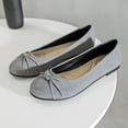 thumbnail image 4 of Ataiwee Women's Wide Width Flat Shoes, Classic Soft Round Toe Cute Bow Design Ballet Flats.(2109004,GR/MF,11 Wide), 4 of 6