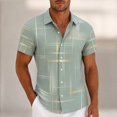 thumbnail image 2 of CONZONE Mens Casual Shirts Short Sleeve Buttons Down Shirts for Men Lapel Graphic Summer Tee Tops, 2 of 4