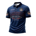 thumbnail image 4 of Zimjoy Men's USA Soccer Jersey Polo Shirts 2026 Country Team Short Sleeve Henley Fan International Football Polo Shirt Retro Streetwear Top Dark Blue M, 4 of 5