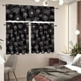 thumbnail image 6 of Halloween Spider Web Kitchen Curtains 3 Piece Black White Spider Web Room Window Curtains Valance and Tiers Halloween Home Decor Accessory M, 6 of 6