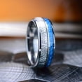 thumbnail image 1 of Meteorite And Carbon Fiber Tungsten Carbide Rings, Size 10, 1 of 5