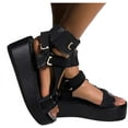 thumbnail image 1 of Womens Sandals Ladies Beach Sandal Summer Casual Platform Open Toe Ankle Strap Velcro String Cute Sandals for Women, 1 of 7