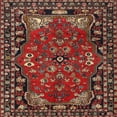 thumbnail image 1 of Ahgly Company Machine Washable Indoor Square Traditional Dark Almond Brown Area Rugs, 7' Square, 1 of 7