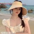 thumbnail image 2 of SikaFu Japanese UV Sunscreen Hat For Women In Summer, UV Resistant Empty Top Hat, Sun Hat With Large Brim To Cover Face, Beach Sun Hat, Trendy, 2 of 9