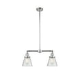 thumbnail image 7 of Innovations Lighting 209 Small Cone Small Cone 2 Light 21" Wide Linear Chandelier - Chrome, 7 of 7