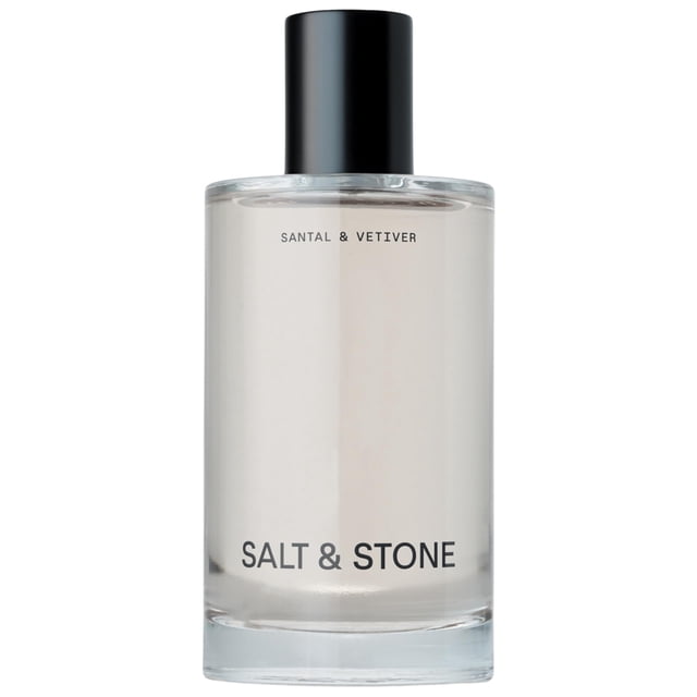 Niebla corporal de sal y piedra, aroma santal y vetiver, perfume para el cuidado de la piel y spray corporal para mujeres y hombres, fragancia hidratante con glicerina y algas rojas, vegano, libre de