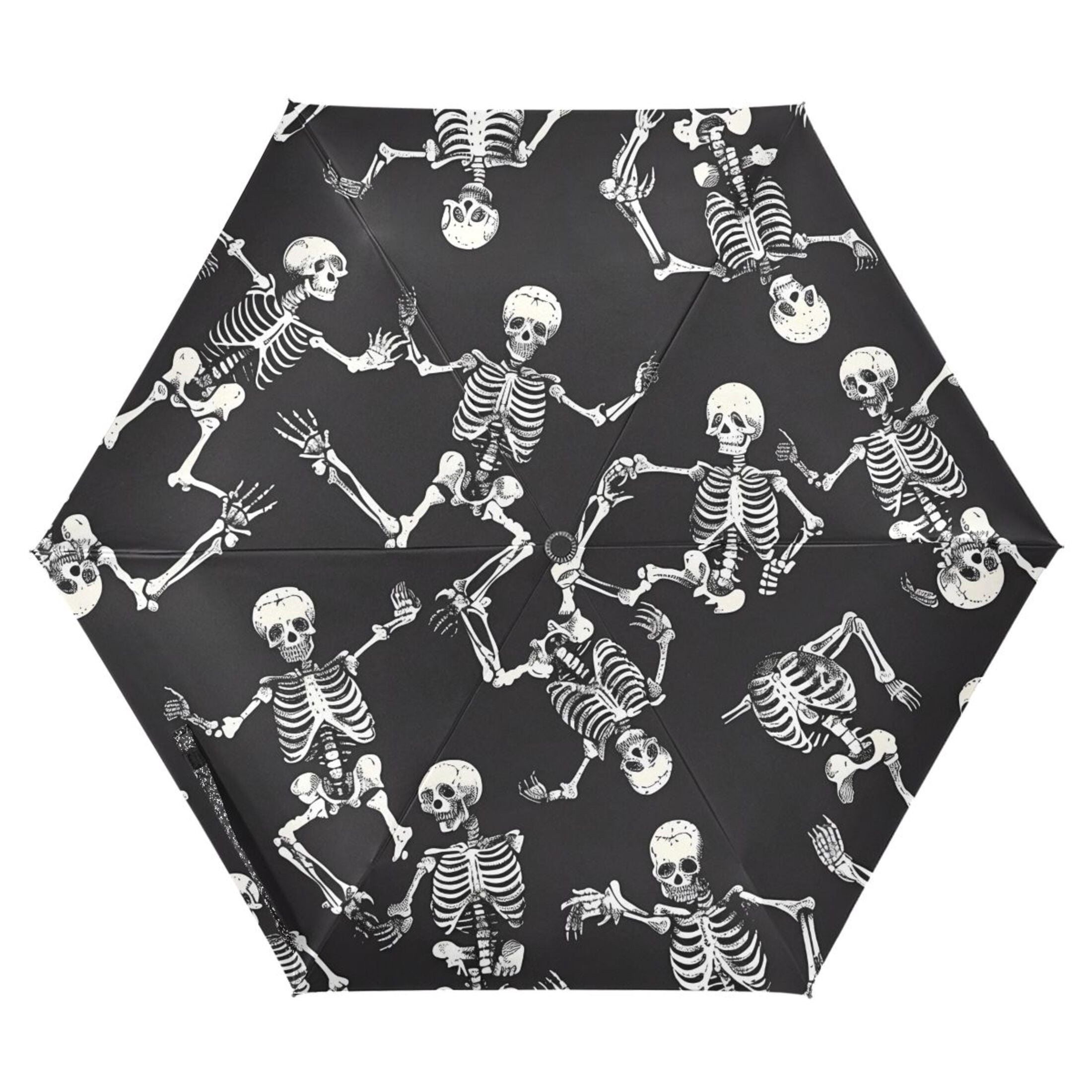 Skeletons Skull Compact Sun Umbrella Windproof Travel Umbrellas for Rain Strong Portable UV Protection