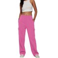 thumbnail image 3 of Womens Cargo Sweatpants Casual Baggy Fleece High Waisted Joggers Pants, 3 of 6