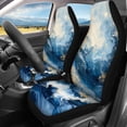 thumbnail image 3 of FOR U DESIGNS Blue Marble Print Automotive Seat Cover Breathable Front & Split Rear Bench for Car Non-Fading Automotive Accessories Universal Fit Vehicle Sedan Truck SUV, 3 of 7