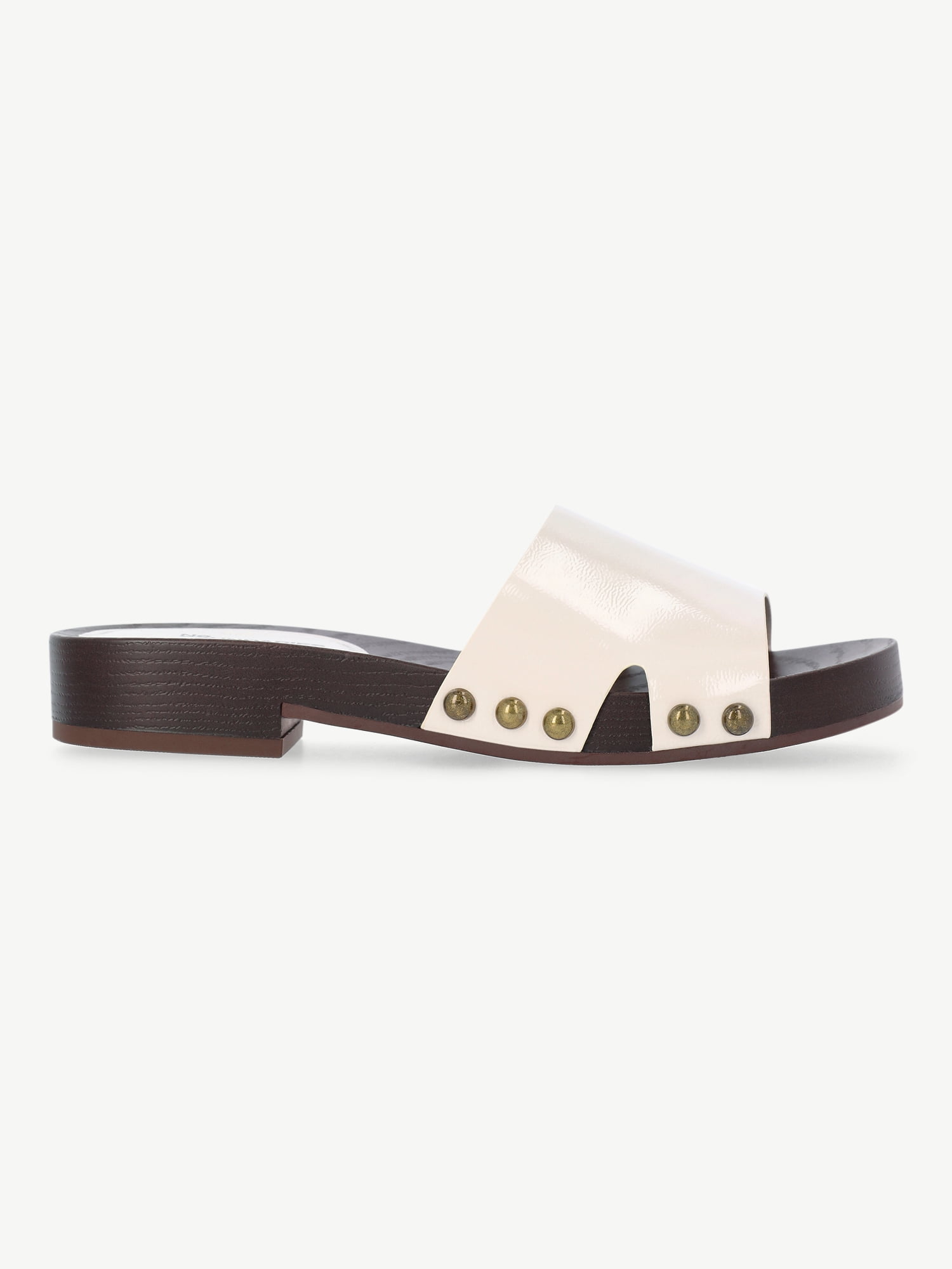 No Boundaries Women's Studded Wooden Clog Sandals