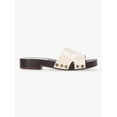 thumbnail image 3 of No Boundaries Women's Studded Wooden Clog Sandals, 3 of 9
