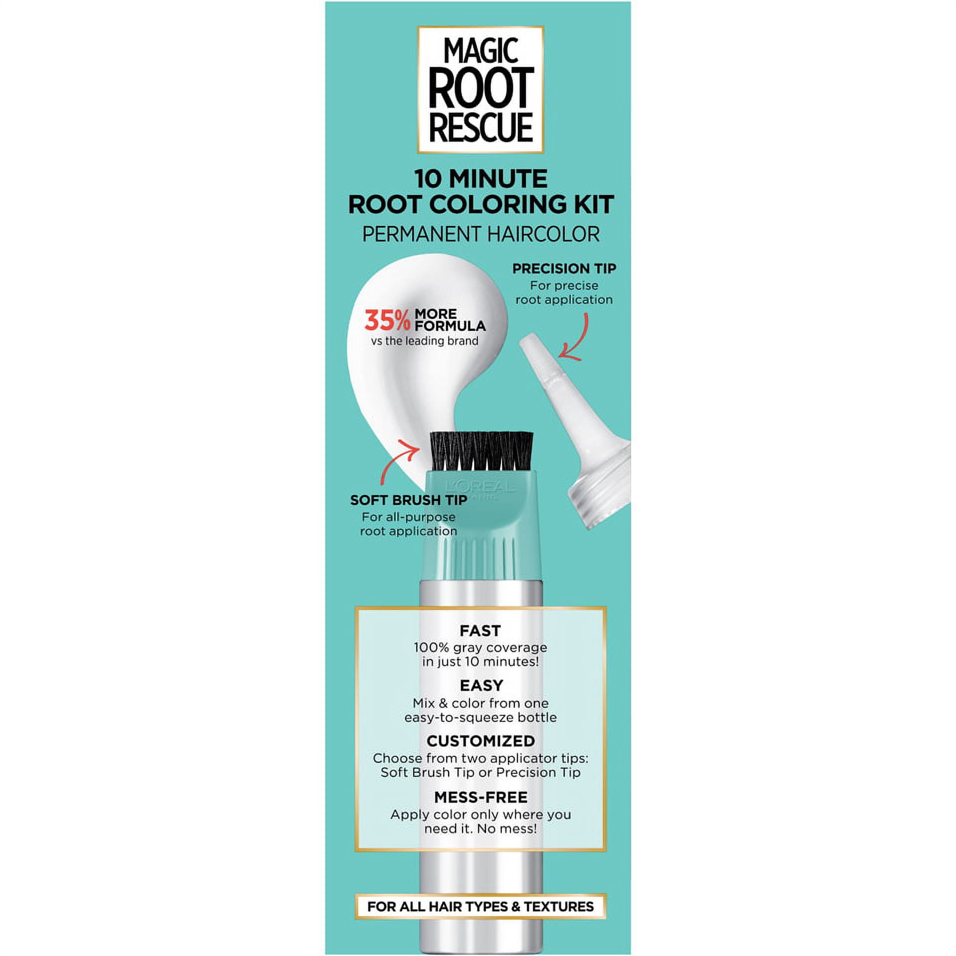 L'Oreal Paris Magic Root Rescue 10 Minute Root Hair Coloring Kit, 2 Black, 1 kit