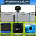 thumbnail image 4 of 14ft Trampoline with Basketball Hoop, SEGMART Upgraded Round Kids Outdoor Trampoline with Enclosure, Heavy-Duty Backyard Trampoline for Adults and Kids, Blue, 4 of 6