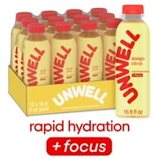 Unwell Hydration Electrolyte Drink for Rapid Hydration + Focus – Mango Citrus, 12 pack