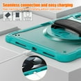thumbnail image 3 of ELEHOLD Hybrid Rugged Case for iPad Pro 11" 2022/2021/2020/2018, Dual-Layer Protective Heavy Duty Shockproof Case with 360° Rotatable Handstrap Foldable Kickstand Crossbody Shoulder Strap,Blue, 3 of 9