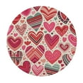 thumbnail image 2 of PIKWEEK  Pink Hearts Valentines Day Round Tablecloth, Fitted Round Table Cloth with Elastic Edge Wipeable Table Protector for Indoor Outdoor Party Picnic, 2 of 7