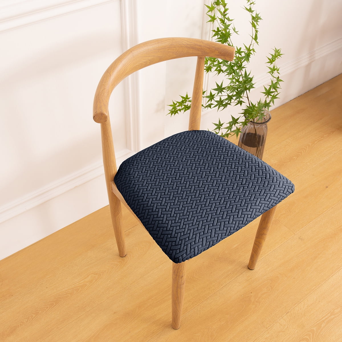 Rosnek 4 Pack Stretch Chair Seat Covers for Dining Room, Washable Chair