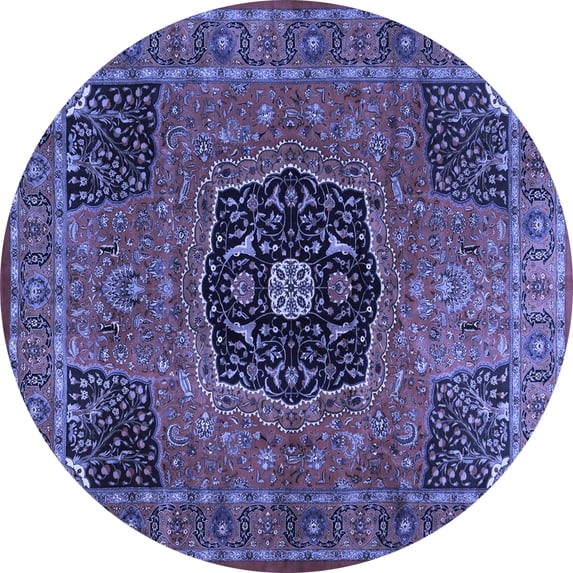 Ahgly Company Indoor Round Persian Blue Traditional Area Rugs, 7' Round