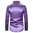 thumbnail image 4 of Tiweut Mens Sequins Shirts Button Down Long Sleeve Slim Fit 80s Disco Party Blouses Sparkle Glitter Shiny Rave Tops Clubwear,Purple,2XL, 4 of 4