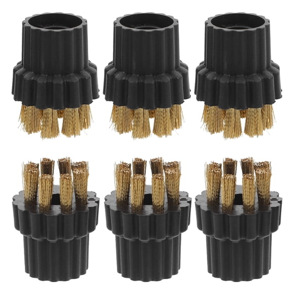 6 piezas de reemplazo de reemplazo Retire el cepillo de limpieza de vapor M8 Cepillos redondos pequeños Cabeza de limpiador de vapor multifunción Compatible con varios limpiadores de vapor