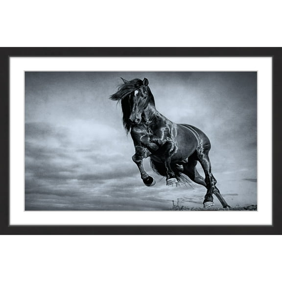 "Blue Baroque" Framed Painting Print