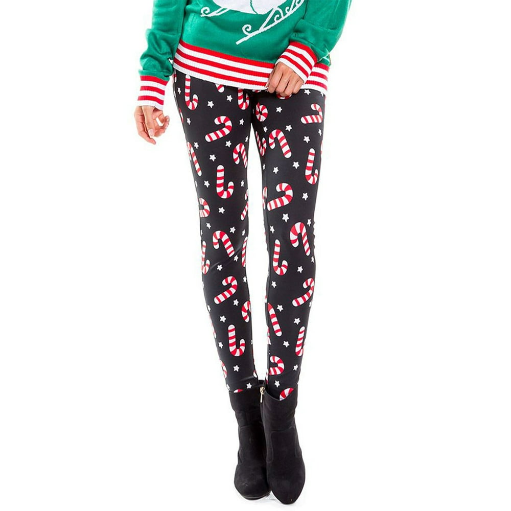 Sexy Dance Women Xmas Tree Leggings Cute Ugly Christmas Tight Trouser