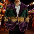 thumbnail image 2 of oqasdz Mens Suit Jacket Festive Corduroy Printed Fashion Jacket for Nights Stretch Slim Fit Dress Coat Party Evening Wedding Prom, 2 of 5