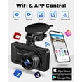 thumbnail image 3 of Dash CAM Delantera y Trasera 4K/1080P, cámara de salpicadero para Coches, WiFi integrada, cámara de salpicadero Full HD con Control de aplicación, visualización IPS de 3.94 Pulgadas con Tarjeta SD de, 3 of 5