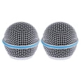 thumbnail image 1 of Paquete de 2 accesorios de de espuma incorporado con cabezal de malla de micrófono de material acero inoxidable plateado Hugo Rejilla de malla para cabeza de micrófono, 1 of 10