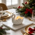 thumbnail image 6 of PSVFUJZ Ceramic Cygnet Candle Holder, Glossy Decorative Candlestick Stand, Holiday Ornament for Scented Candle Candlelight Dinner Thanksgiving Christmas Home Table Decor White, 6 of 7