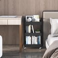 thumbnail image 3 of ERSAN-3-Tier Kitchen Rolling Utility Cart,Multifunction Storage Organizer with Handle and 2 Lockable Wheels for Kitchen,Bathroom,Living Room,Office,Black, 3 of 4