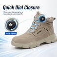 thumbnail image 3 of LAoutun Steel Toe Safety Shoes for Men Lightweight Work Shoes Dial Closure Puncture Resistant Work Boots Brown, 3 of 6