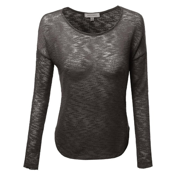 FashionOutfit Women's Cute Elbow Patched Hacci Sweater Knit Top