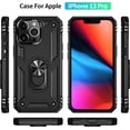 thumbnail image 6 of for iPhone 13 Pro case Heavy Duty Rugged Full Body Scratch Proof Shockproof Built-in 360 Ring Kickstand Military Hard Back Phone Cover Black, 6 of 16