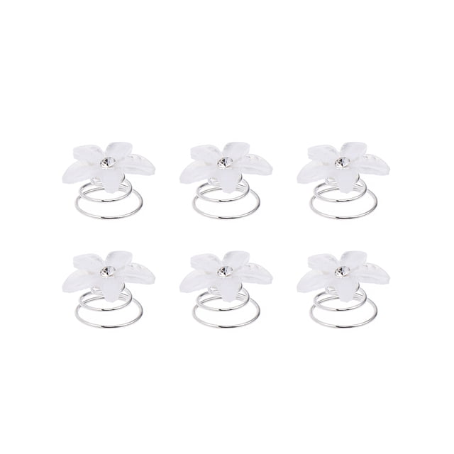 10 pinzas para el pelo de resina en espiral, pasadores de flores, accesorios para el cabello, suministros de boda para mujeres, niñas y novias, color blanco