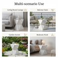 thumbnail image 4 of Geometric Hourglass Accent Table - White Marble Faux Finish, Indoor/Outdoor Side Table, 4 of 10